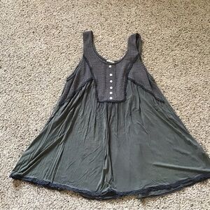 POL Gray and Black Tank Top